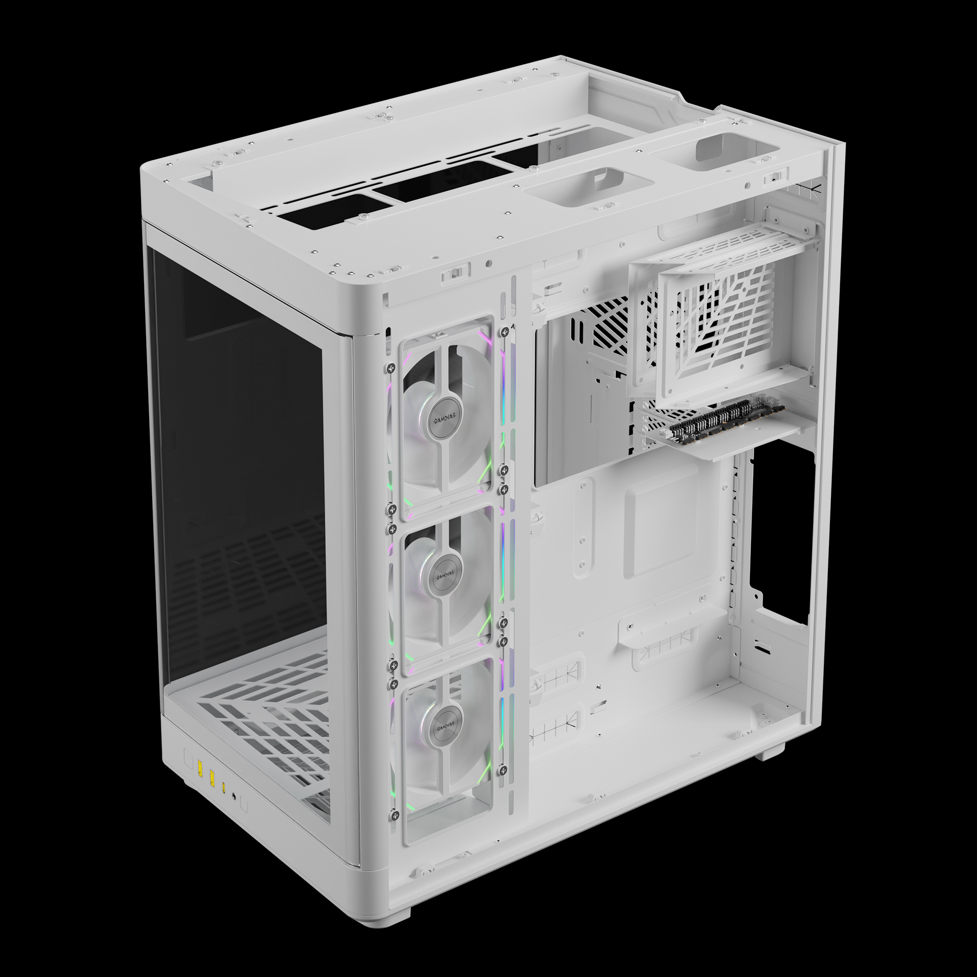 GAMDIAS NESO P1 PRO ARGB Full ARGB Gaming Case - White GAMDIAS NESO P1 PRO ARGB Full ARGB Gaming Case - White